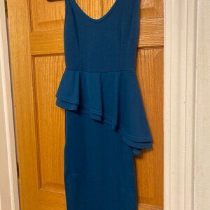 New Women's Small Two Layered Waisted Peplem Bodycon Dress